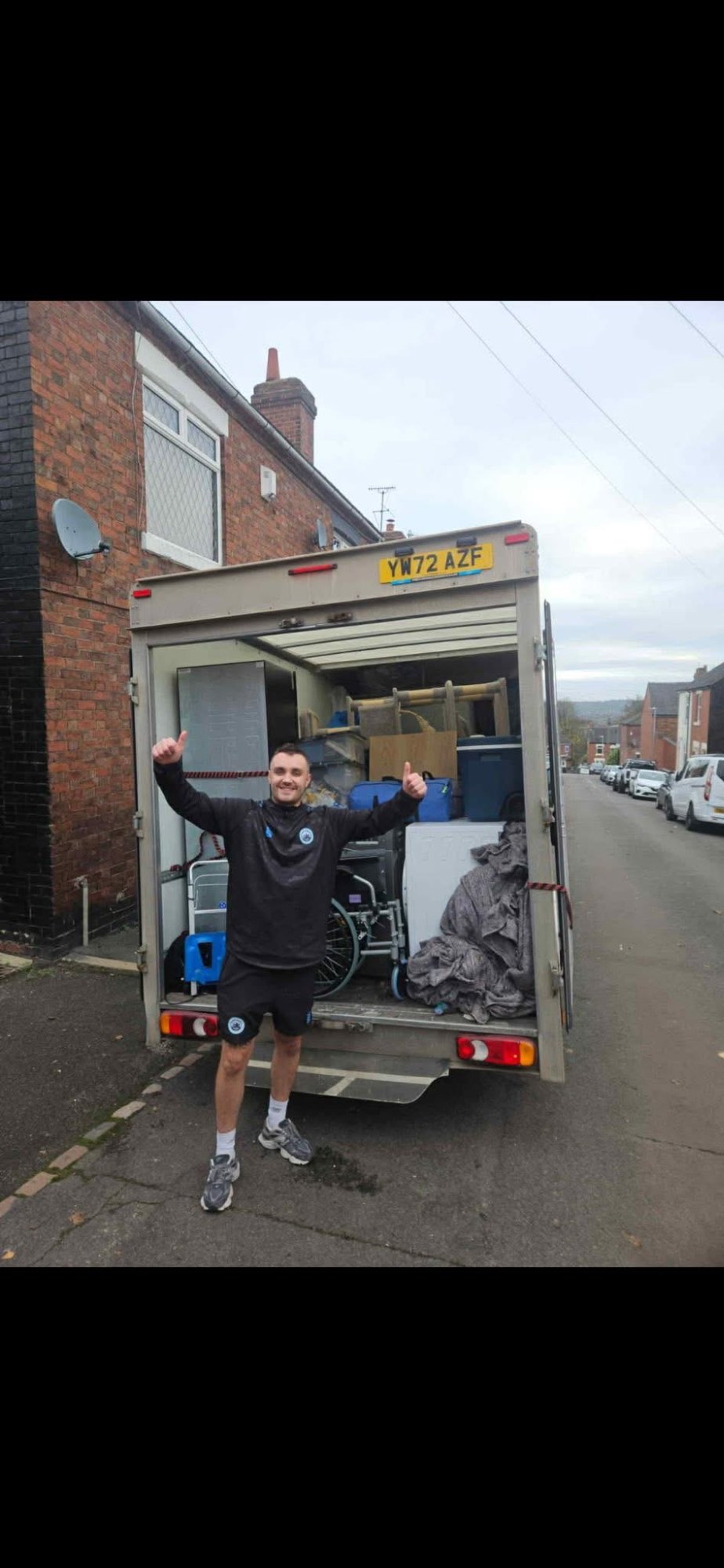 Furniture carefully wrapped in van